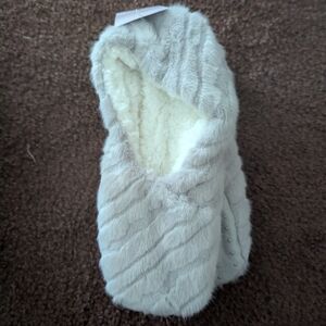 Auden Gray Faux-Fur Slipper Socks
